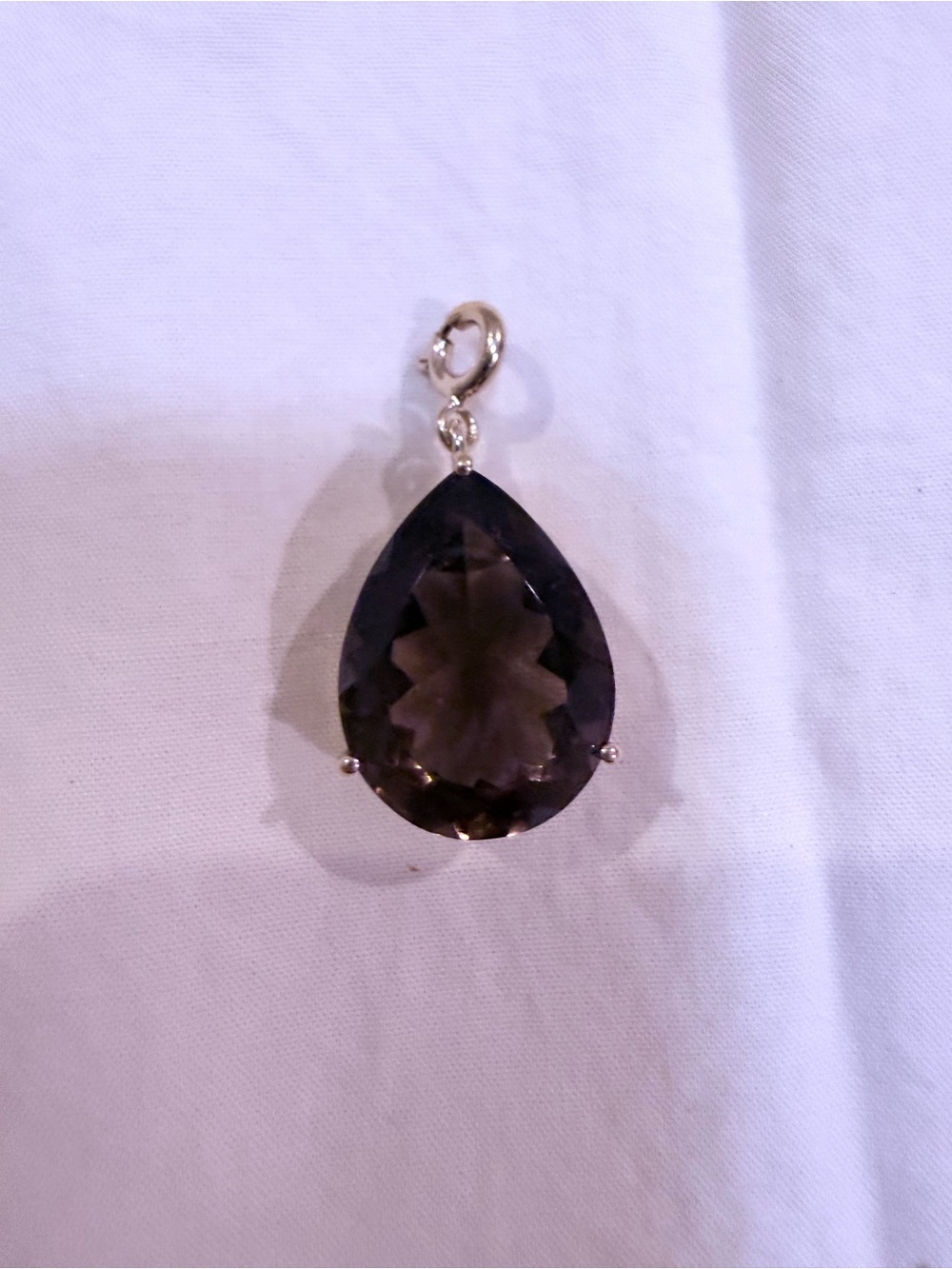 Elegant 12 Carat Teardrop Smoky Quartz Pendant